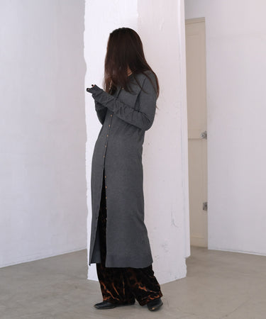 ポロニットロングカーディガン